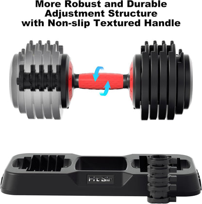 Adjustable Dumbbell Set, 10-in-1 25LB/50LB/90LB Ajustable Dumbbells with Safe Locking System, Enclosed Storage Tray, 1 Sec Fast Adjustment, Comfortable Non-Slip Textured Grip, Suitable for Home Gym Workouts Men and Women