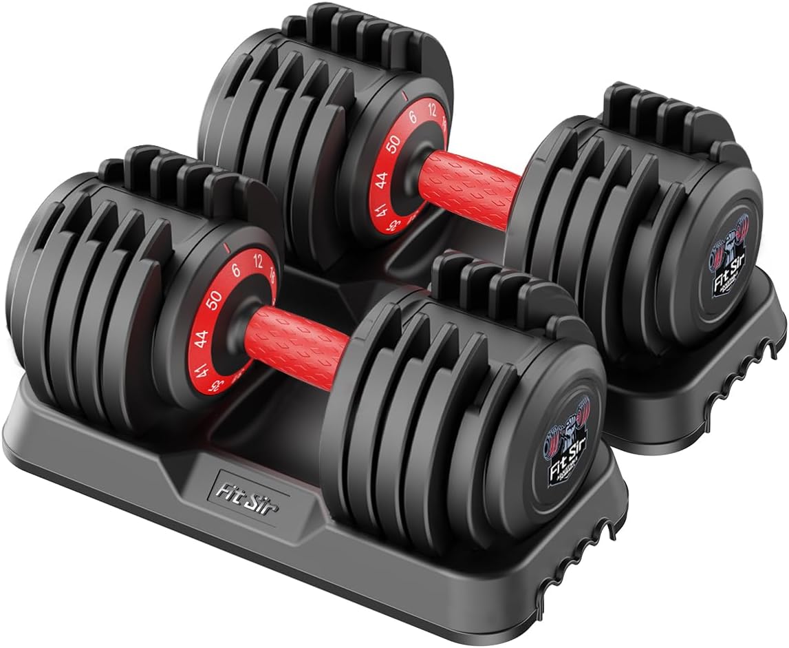 Adjustable Dumbbell Set, 10-in-1 25LB/50LB/90LB Ajustable Dumbbells with Safe Locking System, Enclosed Storage Tray, 1 Sec Fast Adjustment, Comfortable Non-Slip Textured Grip, Suitable for Home Gym Workouts Men and Women