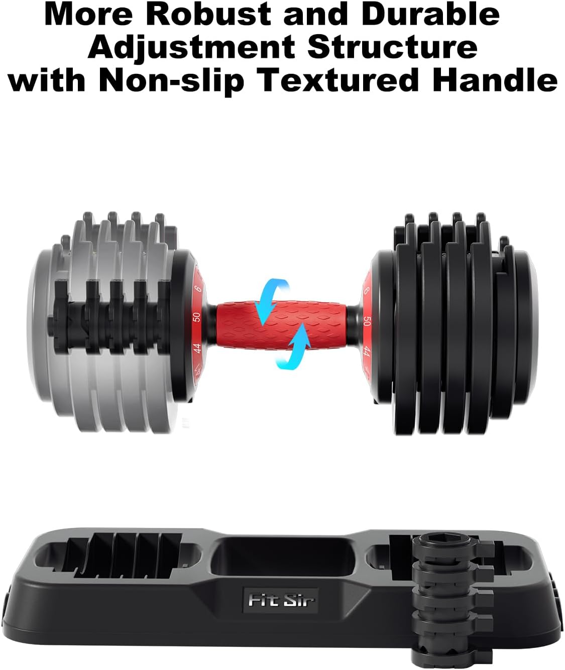 Adjustable Dumbbell Set, 10-in-1 25LB/50LB/90LB Ajustable Dumbbells with Safe Locking System, Enclosed Storage Tray, 1 Sec Fast Adjustment, Comfortable Non-Slip Textured Grip, Suitable for Home Gym Workouts Men and Women