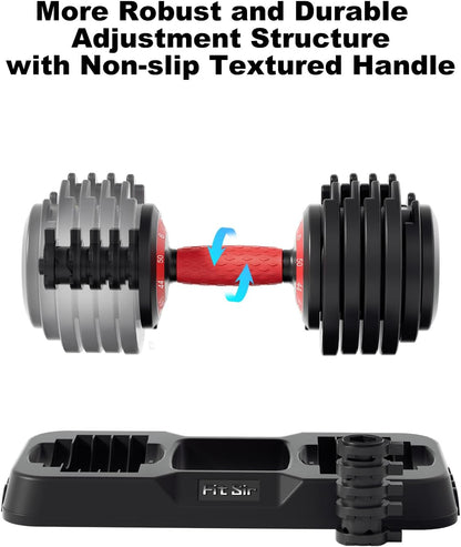 Adjustable Dumbbell Set, 10-in-1 25LB/50LB/90LB Ajustable Dumbbells with Safe Locking System, Enclosed Storage Tray, 1 Sec Fast Adjustment, Comfortable Non-Slip Textured Grip, Suitable for Home Gym Workouts Men and Women