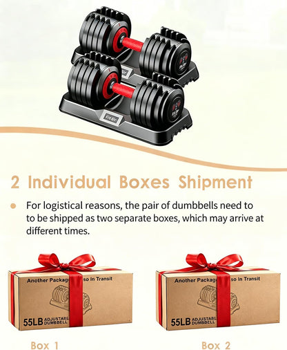 Adjustable Dumbbell Set, 10-in-1 25LB/50LB/90LB Ajustable Dumbbells with Safe Locking System, Enclosed Storage Tray, 1 Sec Fast Adjustment, Comfortable Non-Slip Textured Grip, Suitable for Home Gym Workouts Men and Women