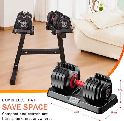 Adjustable Dumbbell Set, 10-in-1 25LB/50LB/90LB Ajustable Dumbbells with Safe Locking System, Enclosed Storage Tray, 1 Sec Fast Adjustment, Comfortable Non-Slip Textured Grip, Suitable for Home Gym Workouts Men and Women