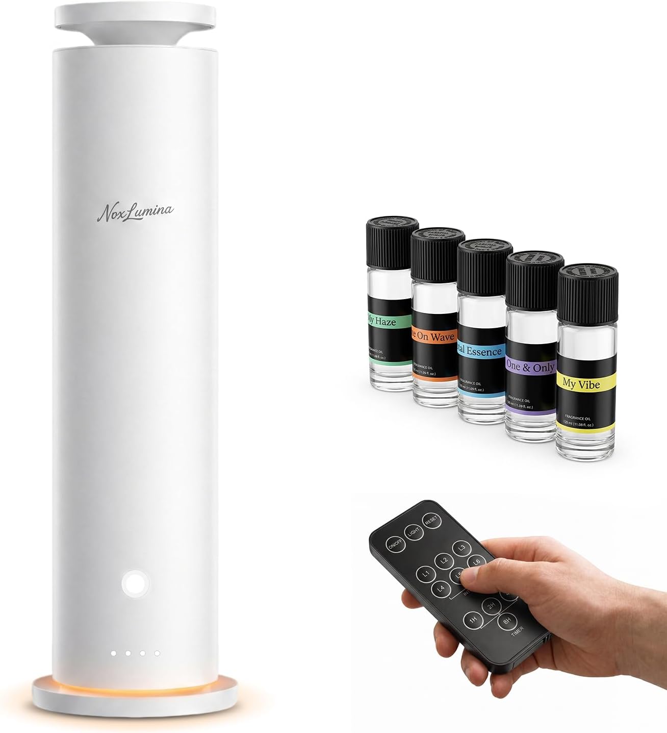 Waterless Diffuser Pro with 5 Scent Oils, Luxury Hotel-Class Essential Oil Diffuser Aromatherapy Machine with 1500 Sq Ft Cover, 6 Mist, 4.06Oz Diffusers for Home Large Room Hotel SPA - Black