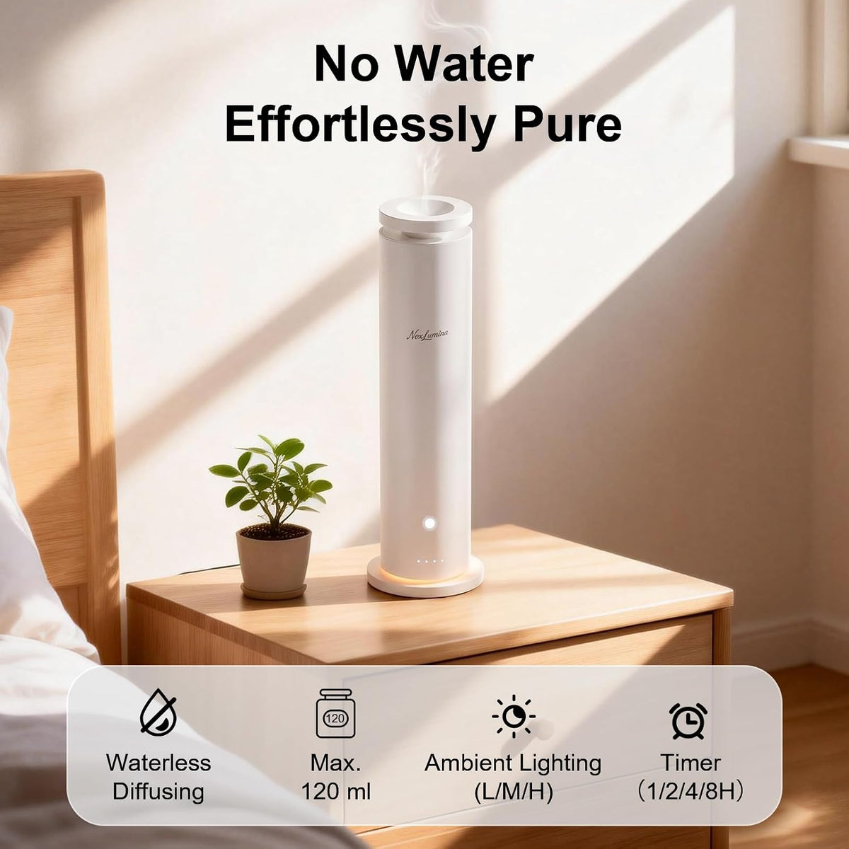 Waterless Diffuser Pro with 5 Scent Oils, Luxury Hotel-Class Essential Oil Diffuser Aromatherapy Machine with 1500 Sq Ft Cover, 6 Mist, 4.06Oz Diffusers for Home Large Room Hotel SPA - Black
