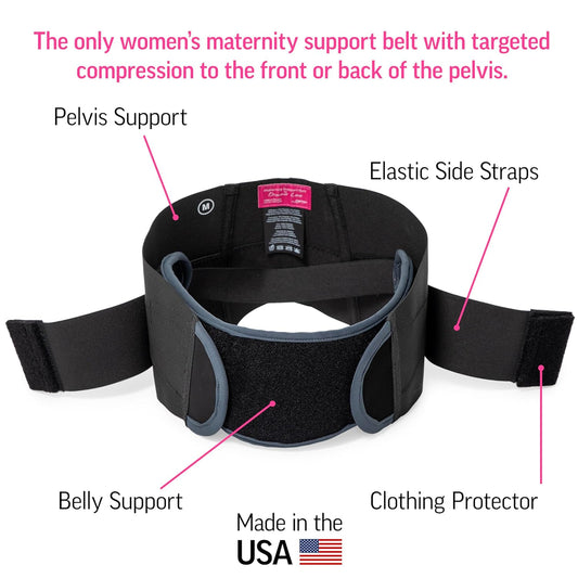 Maternity Support Belt by Diane Lee - Extra-Strong Targeted Compression Pregnancy Belts for Pelvic and Back Support During Pregnancy and/or Postpartum - (Size Medium)
