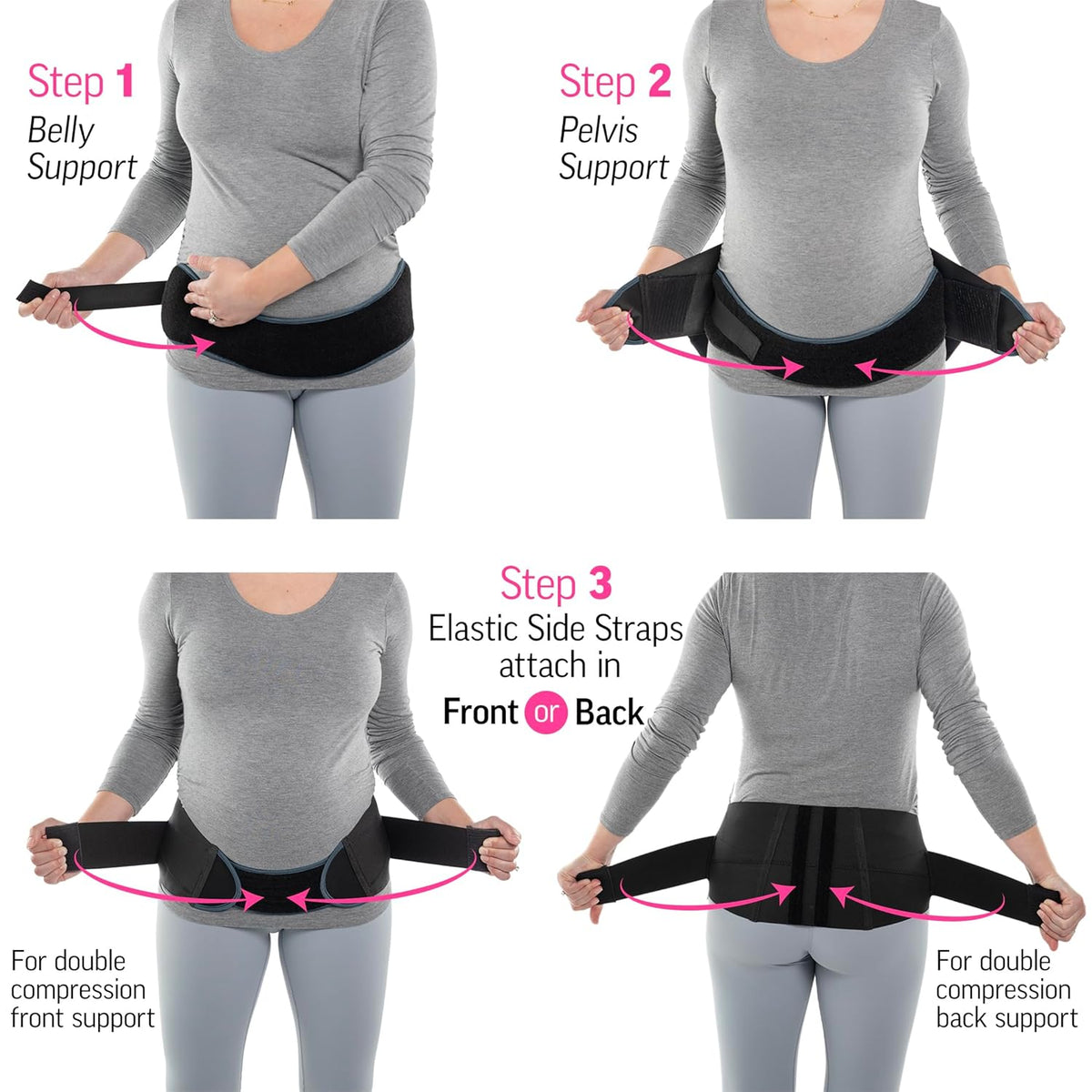 Maternity Support Belt by Diane Lee - Extra-Strong Targeted Compression Pregnancy Belts for Pelvic and Back Support During Pregnancy and/or Postpartum - (Size Medium)