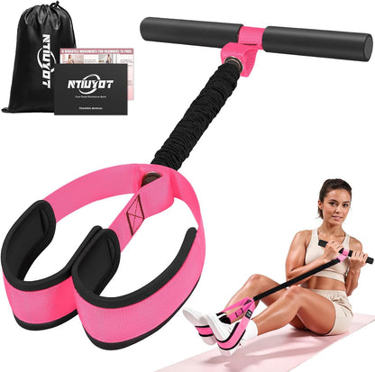 Pedal Resistance Band with Handle, Upgraded Durable Thickened Latex Tubes and Soft Foam Fabric Foot Pedal, Sit Up Exercise Equipment for Abdomen, Waist, Arm, Core/ABS, Leg, Physical Therapy
