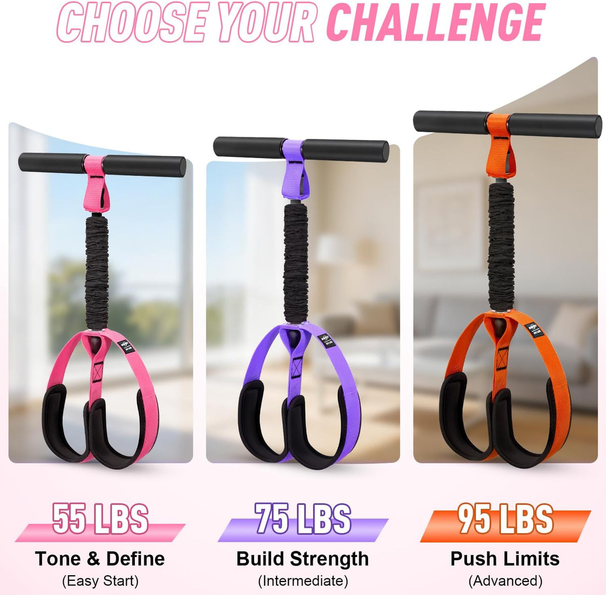 Pedal Resistance Band with Handle, Upgraded Durable Thickened Latex Tubes and Soft Foam Fabric Foot Pedal, Sit Up Exercise Equipment for Abdomen, Waist, Arm, Core/ABS, Leg, Physical Therapy