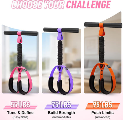 Pedal Resistance Band with Handle, Upgraded Durable Thickened Latex Tubes and Soft Foam Fabric Foot Pedal, Sit Up Exercise Equipment for Abdomen, Waist, Arm, Core/ABS, Leg, Physical Therapy