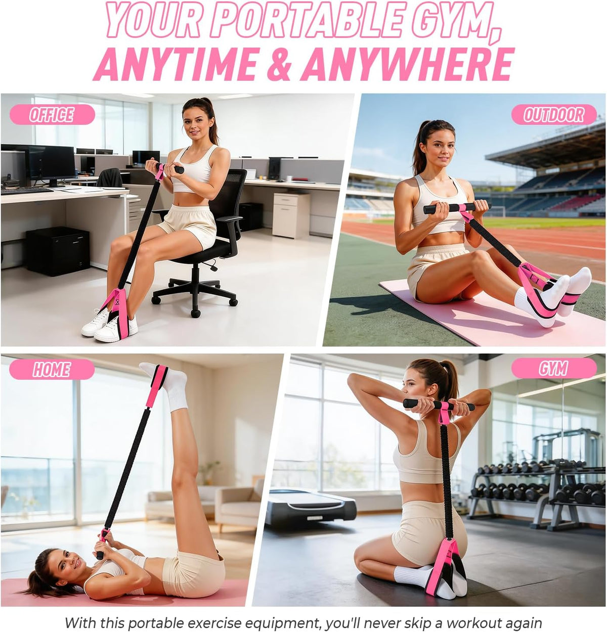 Pedal Resistance Band with Handle, Upgraded Durable Thickened Latex Tubes and Soft Foam Fabric Foot Pedal, Sit Up Exercise Equipment for Abdomen, Waist, Arm, Core/ABS, Leg, Physical Therapy