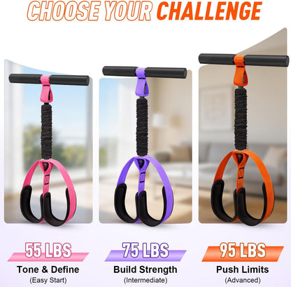 Pedal Resistance Band with Handle, Upgraded Durable Thickened Latex Tubes and Soft Foam Fabric Foot Pedal, Sit Up Exercise Equipment for Abdomen, Waist, Arm, Core/ABS, Leg, Physical Therapy