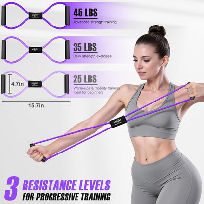 Pedal Resistance Band with Handle, Upgraded Durable Thickened Latex Tubes and Soft Foam Fabric Foot Pedal, Sit Up Exercise Equipment for Abdomen, Waist, Arm, Core/ABS, Leg, Physical Therapy