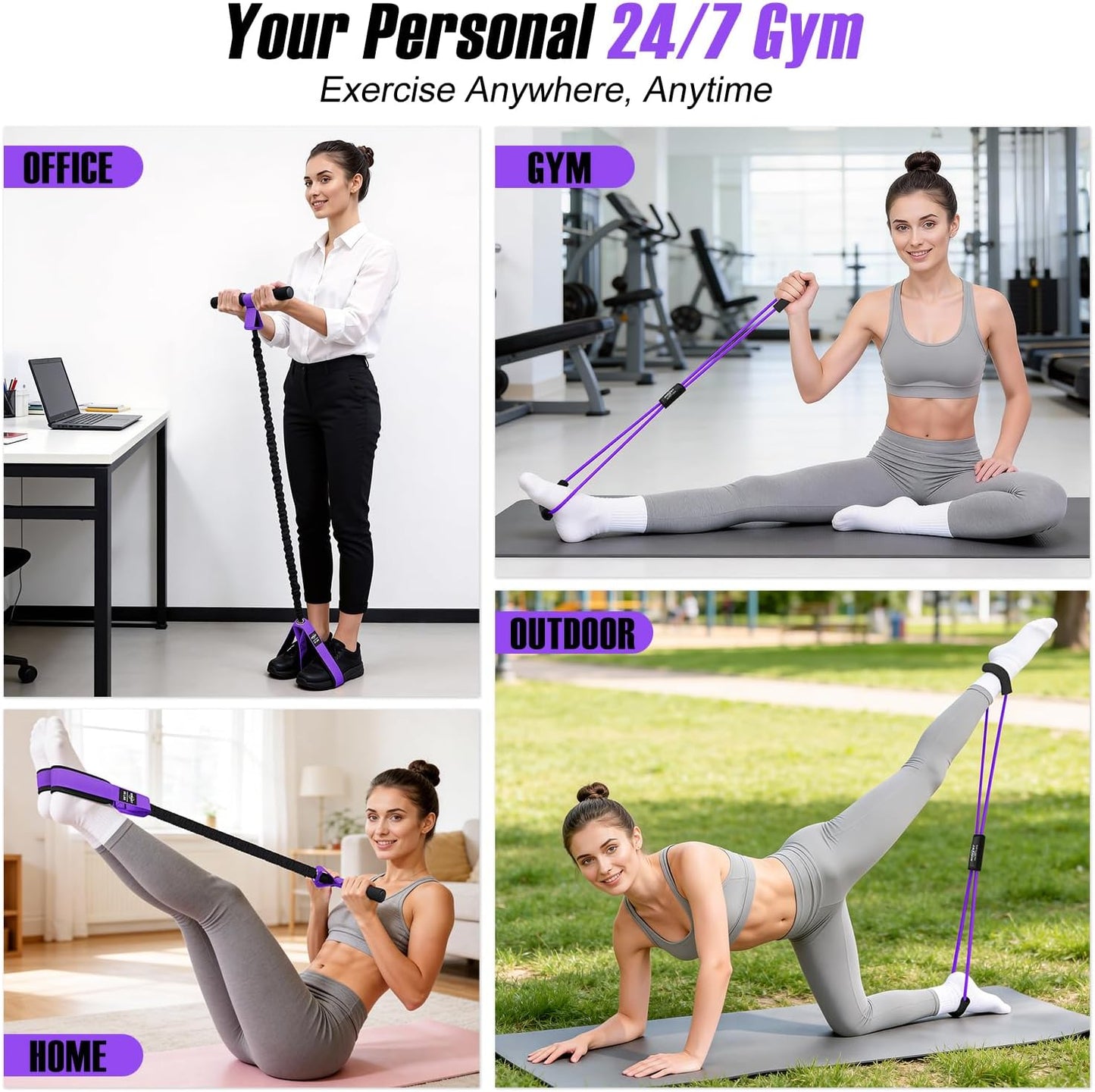 Pedal Resistance Band with Handle, Upgraded Durable Thickened Latex Tubes and Soft Foam Fabric Foot Pedal, Sit Up Exercise Equipment for Abdomen, Waist, Arm, Core/ABS, Leg, Physical Therapy