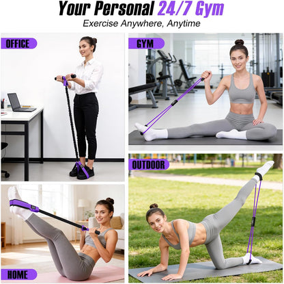 Pedal Resistance Band with Handle, Upgraded Durable Thickened Latex Tubes and Soft Foam Fabric Foot Pedal, Sit Up Exercise Equipment for Abdomen, Waist, Arm, Core/ABS, Leg, Physical Therapy