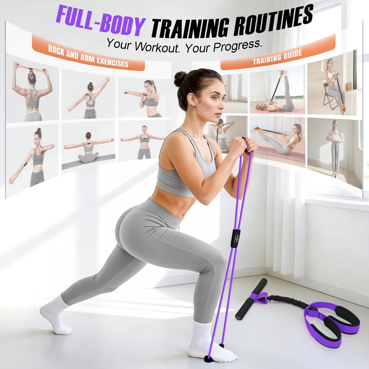 Pedal Resistance Band with Handle, Upgraded Durable Thickened Latex Tubes and Soft Foam Fabric Foot Pedal, Sit Up Exercise Equipment for Abdomen, Waist, Arm, Core/ABS, Leg, Physical Therapy
