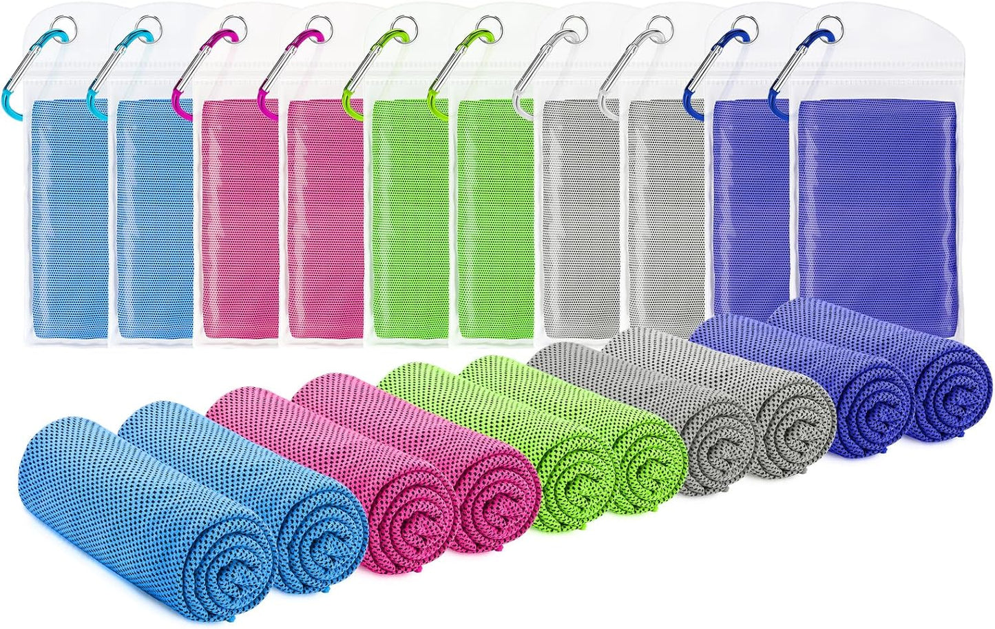 6 Pack Cooling Towel for Neck and face(40"x12"), Cooling Neck Wraps, Cooling Rags, Soft Breathable Towels for Yoga, Sport, Running, Workout, Gym, Camping, Fitness, Workout & More