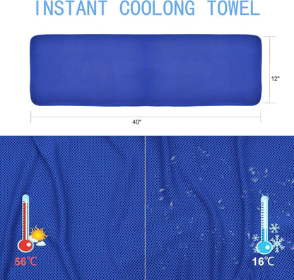 6 Pack Cooling Towel for Neck and face(40"x12"), Cooling Neck Wraps, Cooling Rags, Soft Breathable Towels for Yoga, Sport, Running, Workout, Gym, Camping, Fitness, Workout & More