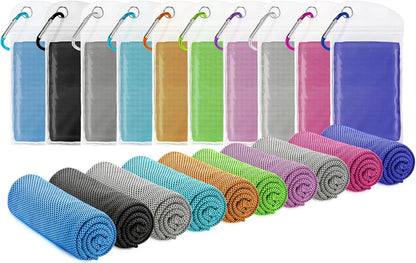 6 Pack Cooling Towel for Neck and face(40"x12"), Cooling Neck Wraps, Cooling Rags, Soft Breathable Towels for Yoga, Sport, Running, Workout, Gym, Camping, Fitness, Workout & More