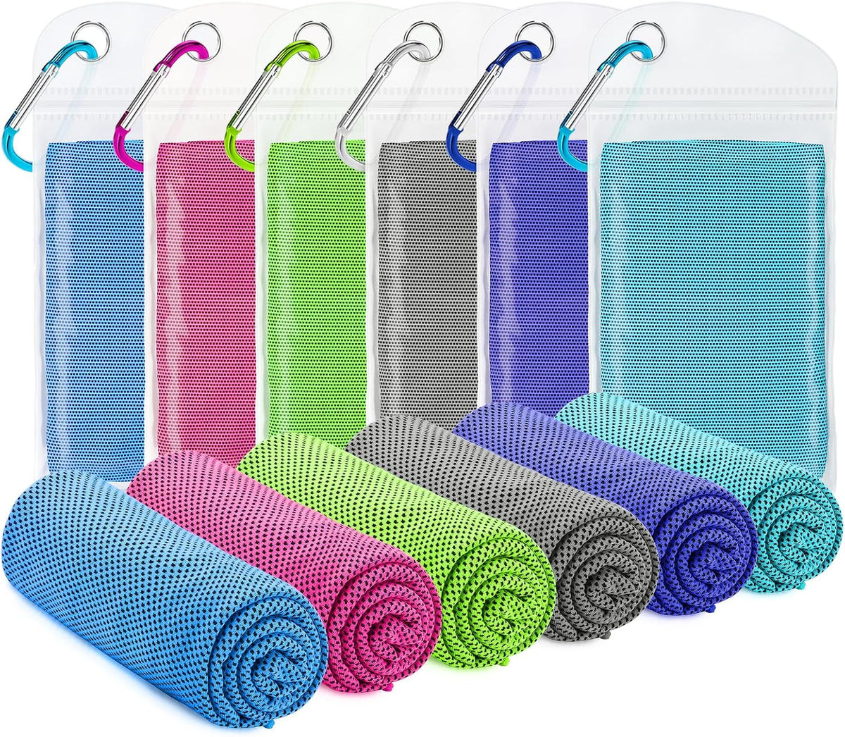 6 Pack Cooling Towel for Neck and face(40"x12"), Cooling Neck Wraps, Cooling Rags, Soft Breathable Towels for Yoga, Sport, Running, Workout, Gym, Camping, Fitness, Workout & More