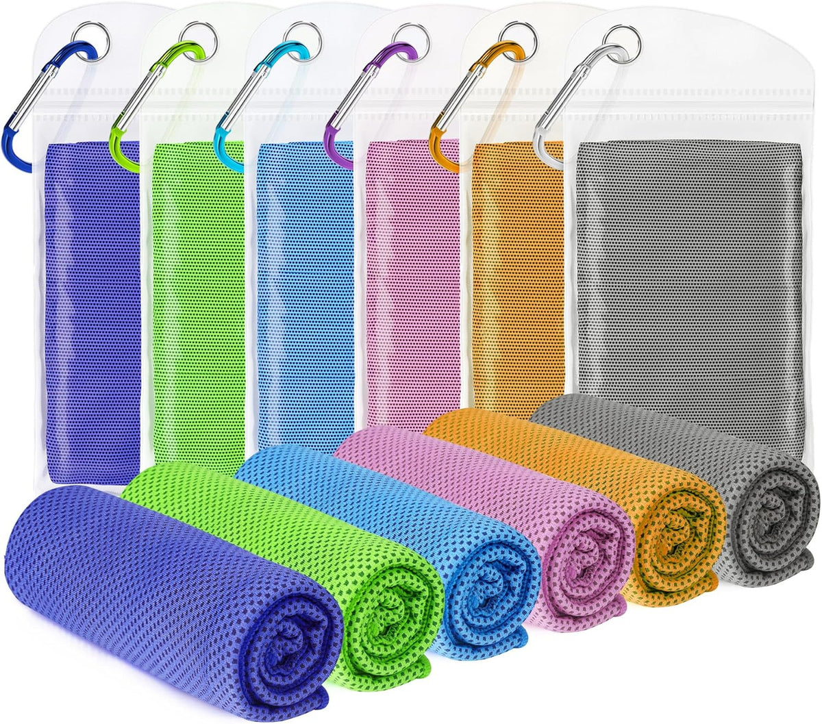 6 Pack Cooling Towel for Neck and face(40"x12"), Cooling Neck Wraps, Cooling Rags, Soft Breathable Towels for Yoga, Sport, Running, Workout, Gym, Camping, Fitness, Workout & More