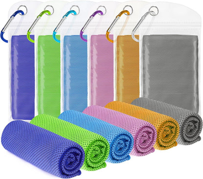 6 Pack Cooling Towel for Neck and face(40"x12"), Cooling Neck Wraps, Cooling Rags, Soft Breathable Towels for Yoga, Sport, Running, Workout, Gym, Camping, Fitness, Workout & More