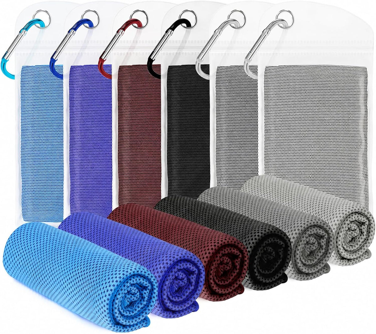 6 Pack Cooling Towel for Neck and face(40"x12"), Cooling Neck Wraps, Cooling Rags, Soft Breathable Towels for Yoga, Sport, Running, Workout, Gym, Camping, Fitness, Workout & More