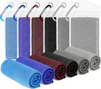 6 Pack Cooling Towel for Neck and face(40"x12"), Cooling Neck Wraps, Cooling Rags, Soft Breathable Towels for Yoga, Sport, Running, Workout, Gym, Camping, Fitness, Workout & More