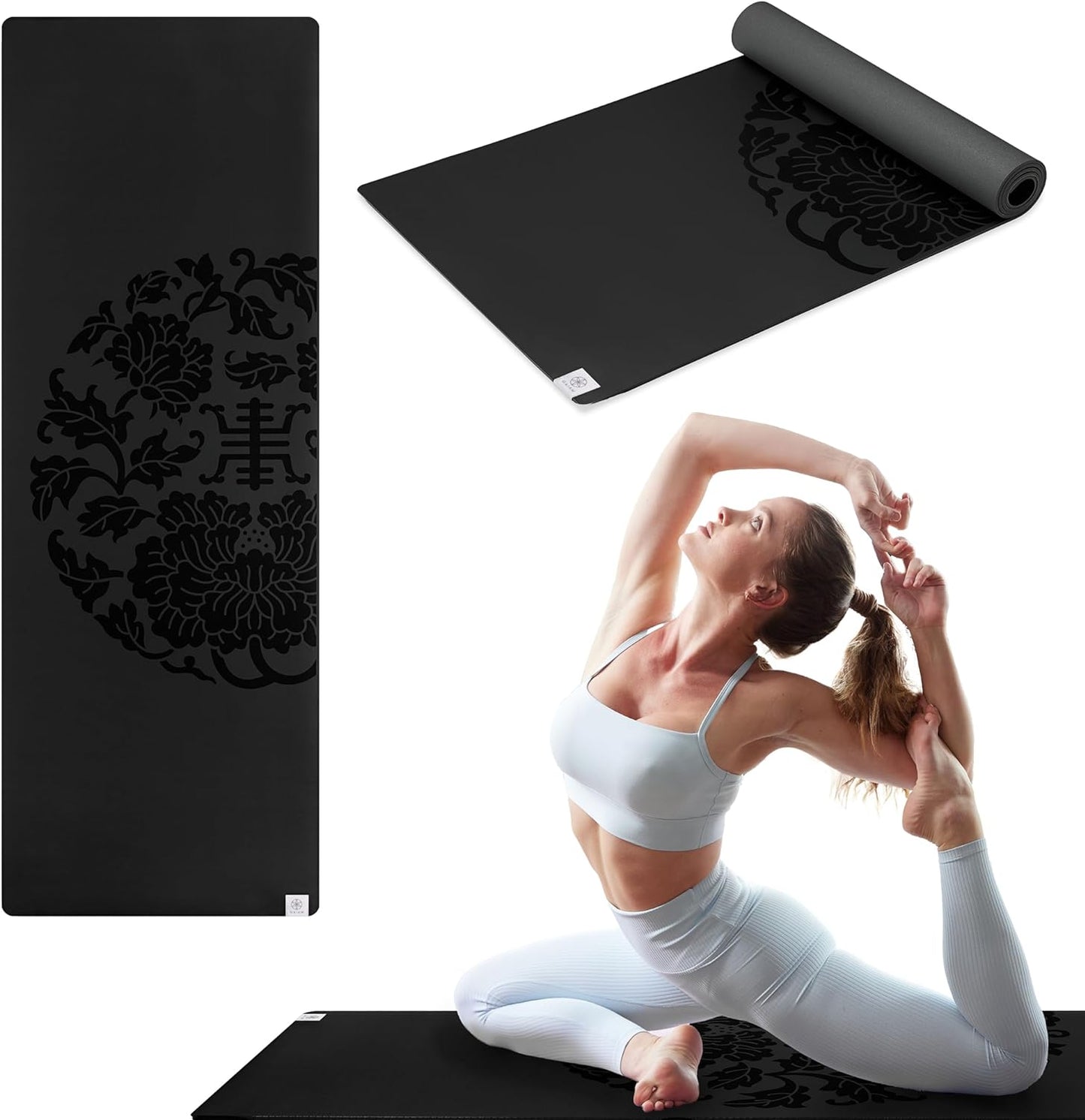 Dry-Grip Yoga Mat - 5mm Thick Non-Slip Exercise & Fitness Mat for Standard or Hot Yoga, Pilates and Floor Workouts - Cushioned Support, Non-Slip Coat - 68 x 24 Inches