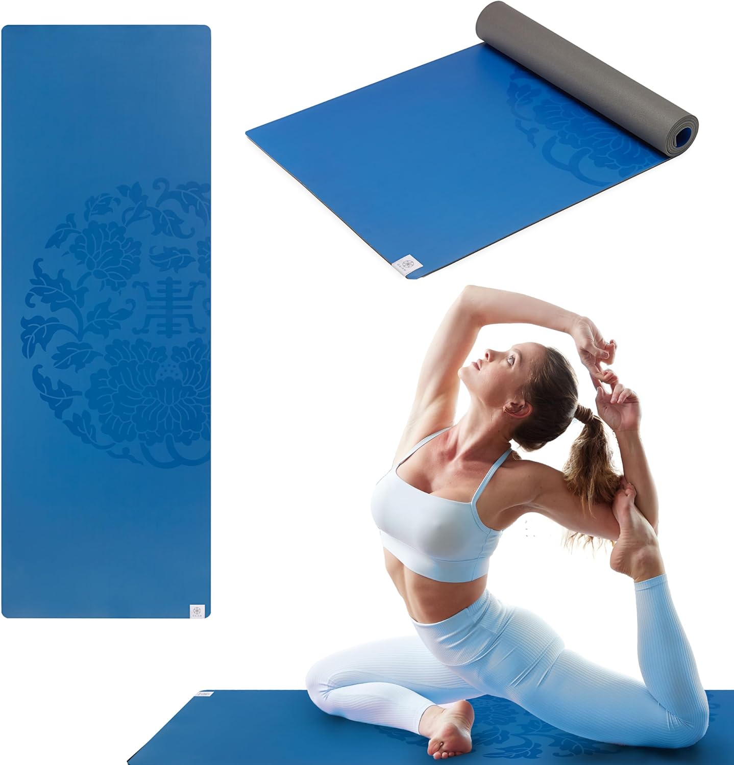 Dry-Grip Yoga Mat - 5mm Thick Non-Slip Exercise & Fitness Mat for Standard or Hot Yoga, Pilates and Floor Workouts - Cushioned Support, Non-Slip Coat - 68 x 24 Inches