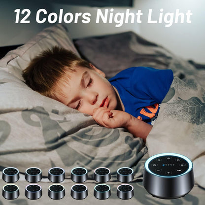 Sleep Sound Machine White Noise Machines with 30 Soothing Sounds 12 Adjustable Night Light 10 Adjustment Brightness 32 Levels of Volume 5 Timers and Memory Function Home Travel Office