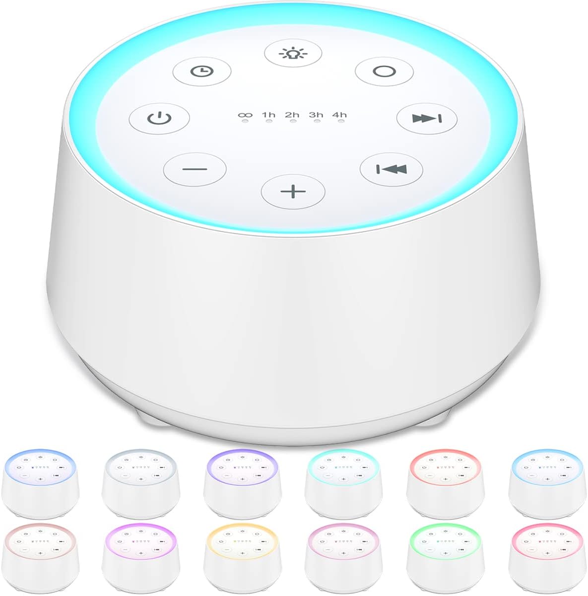 Sleep Sound Machine White Noise Machines with 30 Soothing Sounds 12 Adjustable Night Light 10 Adjustment Brightness 32 Levels of Volume 5 Timers and Memory Function Home Travel Office