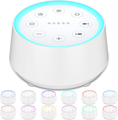 Sleep Sound Machine White Noise Machines with 30 Soothing Sounds 12 Adjustable Night Light 10 Adjustment Brightness 32 Levels of Volume 5 Timers and Memory Function Home Travel Office