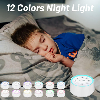 Sleep Sound Machine White Noise Machines with 30 Soothing Sounds 12 Adjustable Night Light 10 Adjustment Brightness 32 Levels of Volume 5 Timers and Memory Function Home Travel Office