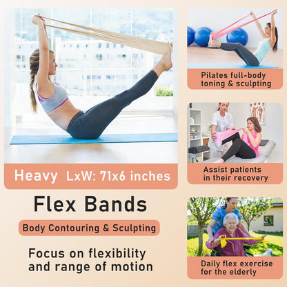 Pilates Ring Kit with Adjustable Ankle Wrist Weights, Resistance Bands, Ball, Pilates Equipment Ball for Home Workout to Tone, Sculpt and Strengthen, Fitness Magic Circle Rings for Yoga Women