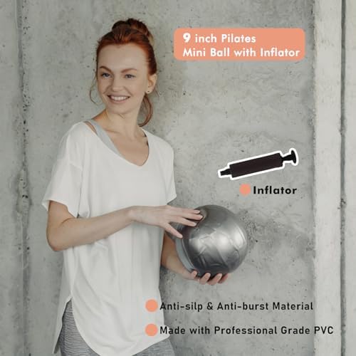 Pilates Ring Kit with Adjustable Ankle Wrist Weights, Resistance Bands, Ball, Pilates Equipment Ball for Home Workout to Tone, Sculpt and Strengthen, Fitness Magic Circle Rings for Yoga Women
