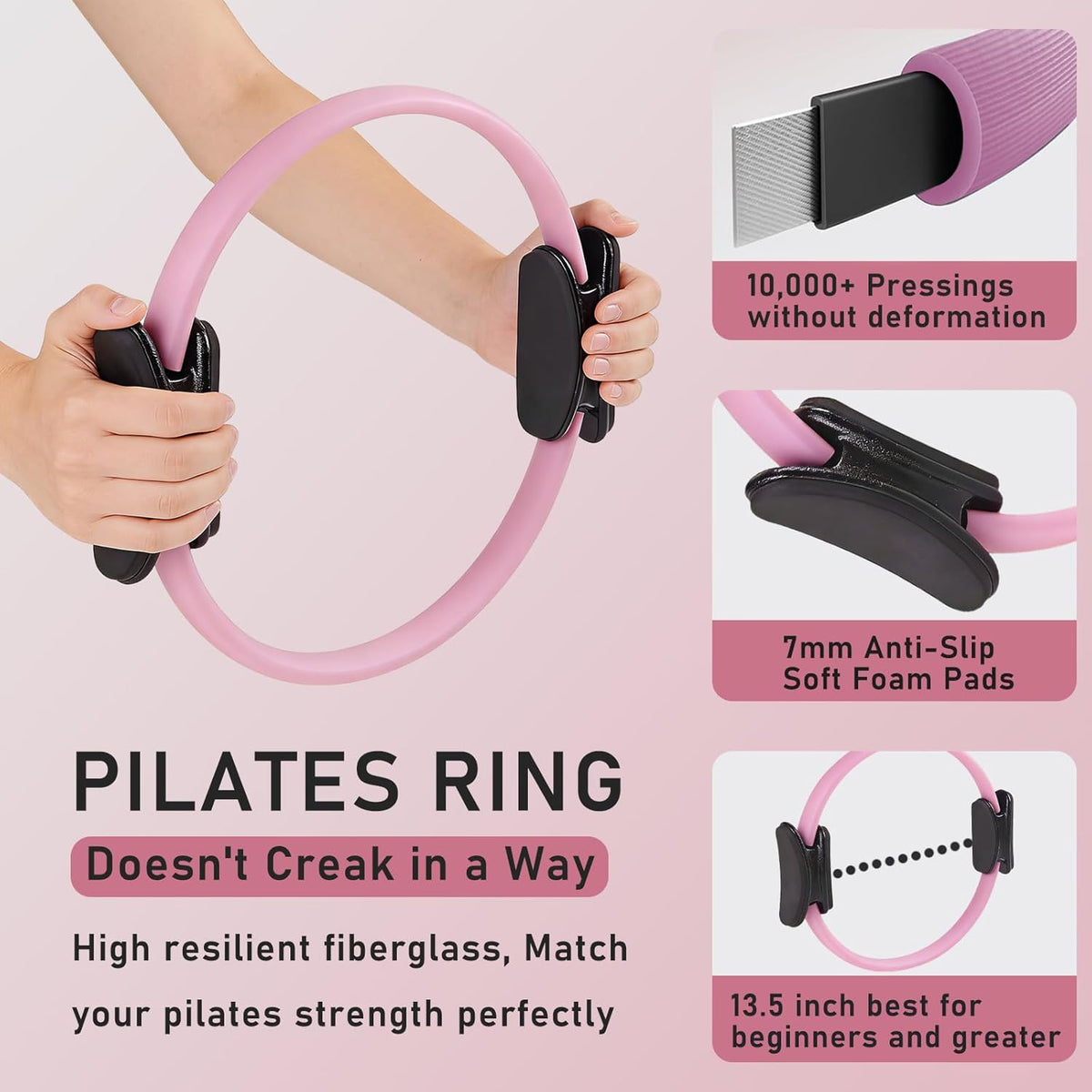 Pilates Ring Kit with Adjustable Ankle Wrist Weights, Resistance Bands, Ball, Pilates Equipment Ball for Home Workout to Tone, Sculpt and Strengthen, Fitness Magic Circle Rings for Yoga Women