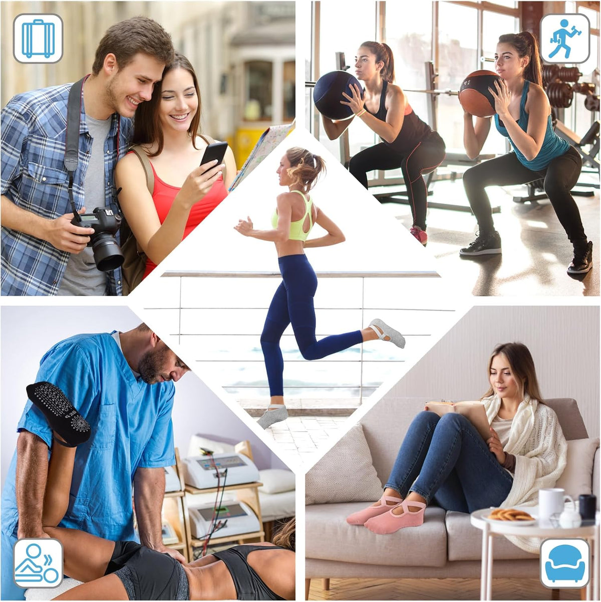 BKP Yoga Socks for Women,Pilates Socks Non Slip Grip Socks Suitable for Ballet,Plasticity,Dance,Home,Training