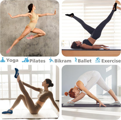 BKP Yoga Socks for Women,Pilates Socks Non Slip Grip Socks Suitable for Ballet,Plasticity,Dance,Home,Training