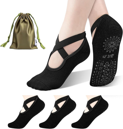 BKP Yoga Socks for Women,Pilates Socks Non Slip Grip Socks Suitable for Ballet,Plasticity,Dance,Home,Training