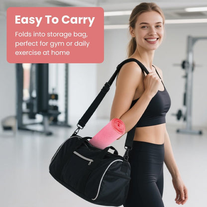 Yoga Towel, Yoga Mat Towel with Grip Dots, Microfiber Yoga Blanket Towels, Soft & Breathable, with Quick Dry Towels and Mesh Carry Bag, for Bikram, Pilates and Workout, 24" x72", Pink