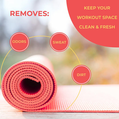 SwaytAway Fitness Mat Cleaner Concentrate – 32oz/Make 4 Gal - No-Slip No-Residue Lavender Essential Oil Formula – USA Made Aromatherapy Yoga Mat Spray for Home & Studio – Natural Cleaning Solution