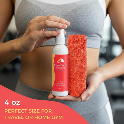 SwaytAway Fitness Mat Cleaner Concentrate – 32oz/Make 4 Gal - No-Slip No-Residue Lavender Essential Oil Formula – USA Made Aromatherapy Yoga Mat Spray for Home & Studio – Natural Cleaning Solution