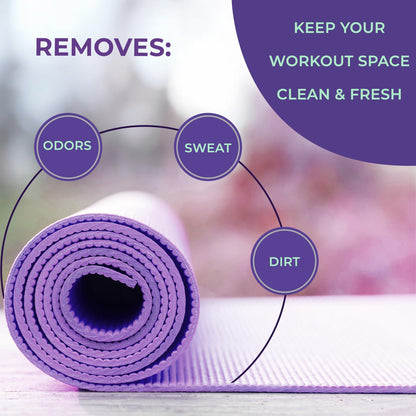 SwaytAway Fitness Mat Cleaner Concentrate – 32oz/Make 4 Gal - No-Slip No-Residue Lavender Essential Oil Formula – USA Made Aromatherapy Yoga Mat Spray for Home & Studio – Natural Cleaning Solution