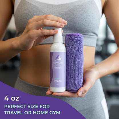 SwaytAway Fitness Mat Cleaner Concentrate – 32oz/Make 4 Gal - No-Slip No-Residue Lavender Essential Oil Formula – USA Made Aromatherapy Yoga Mat Spray for Home & Studio – Natural Cleaning Solution