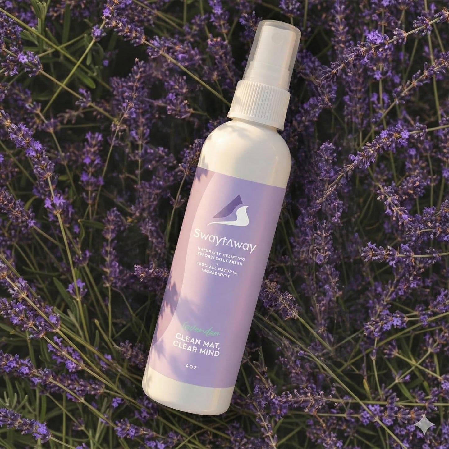 SwaytAway Fitness Mat Cleaner Concentrate – 32oz/Make 4 Gal - No-Slip No-Residue Lavender Essential Oil Formula – USA Made Aromatherapy Yoga Mat Spray for Home & Studio – Natural Cleaning Solution