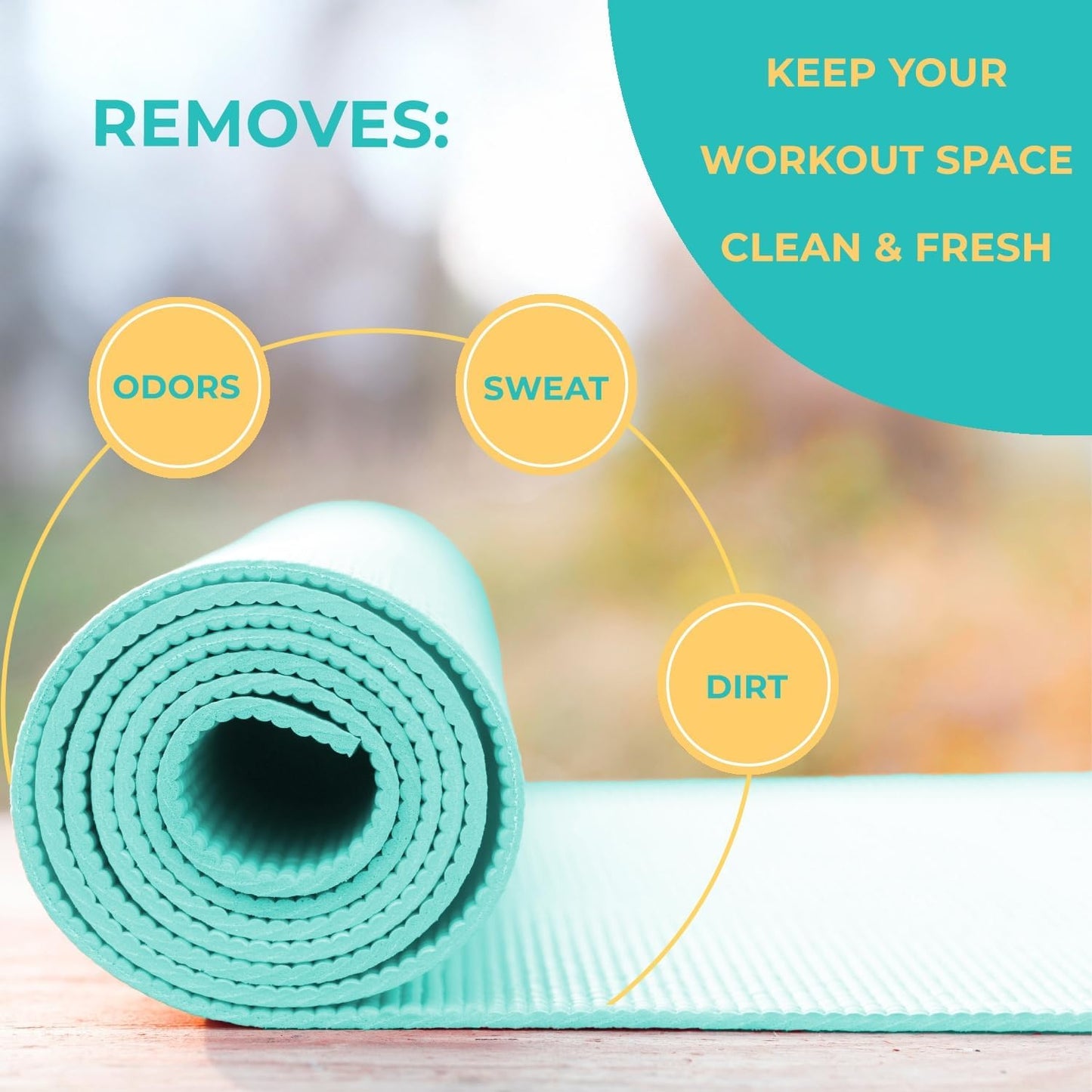 SwaytAway Fitness Mat Cleaner Concentrate – 32oz/Make 4 Gal - No-Slip No-Residue Lavender Essential Oil Formula – USA Made Aromatherapy Yoga Mat Spray for Home & Studio – Natural Cleaning Solution