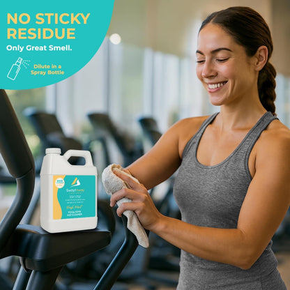 SwaytAway Fitness Mat Cleaner Concentrate – 32oz/Make 4 Gal - No-Slip No-Residue Lavender Essential Oil Formula – USA Made Aromatherapy Yoga Mat Spray for Home & Studio – Natural Cleaning Solution