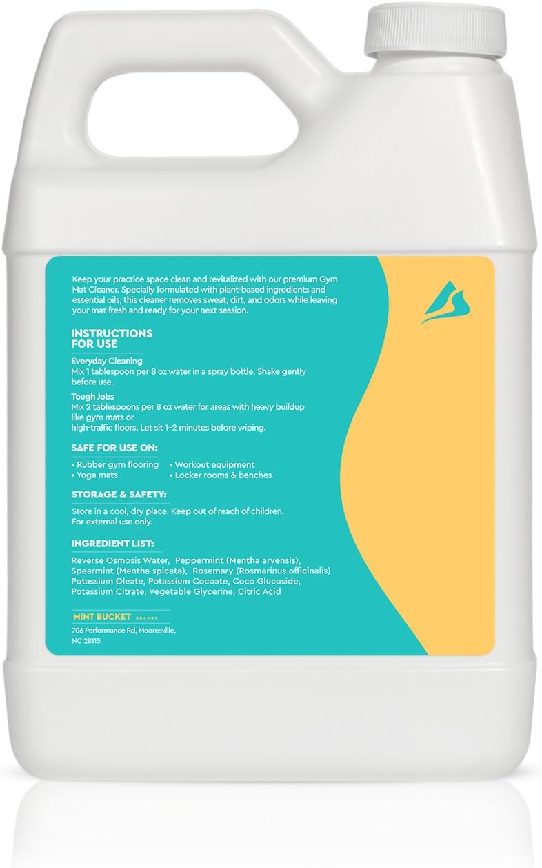 SwaytAway Fitness Mat Cleaner Concentrate – 32oz/Make 4 Gal - No-Slip No-Residue Lavender Essential Oil Formula – USA Made Aromatherapy Yoga Mat Spray for Home & Studio – Natural Cleaning Solution