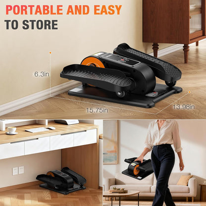 Under Desk Elliptical Machine, Electric Elliptical Leg Exerciser for Senior, Quiet and Compact Electric Seated Pedal Exerciser for Home with Monitor, Remote Control and 12 Adjustable Speeds