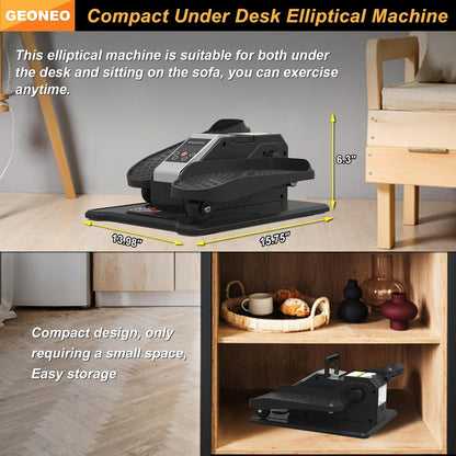 Under Desk Elliptical Machine, Electric Elliptical Leg Exerciser for Senior, Quiet and Compact Electric Seated Pedal Exerciser for Home with Monitor, Remote Control and 12 Adjustable Speeds